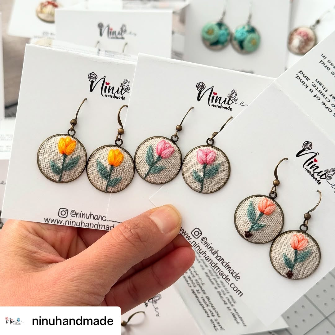Earrings Embroidered: Live Reveal