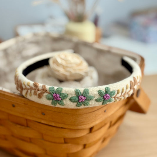 Embroidered Floral Headband