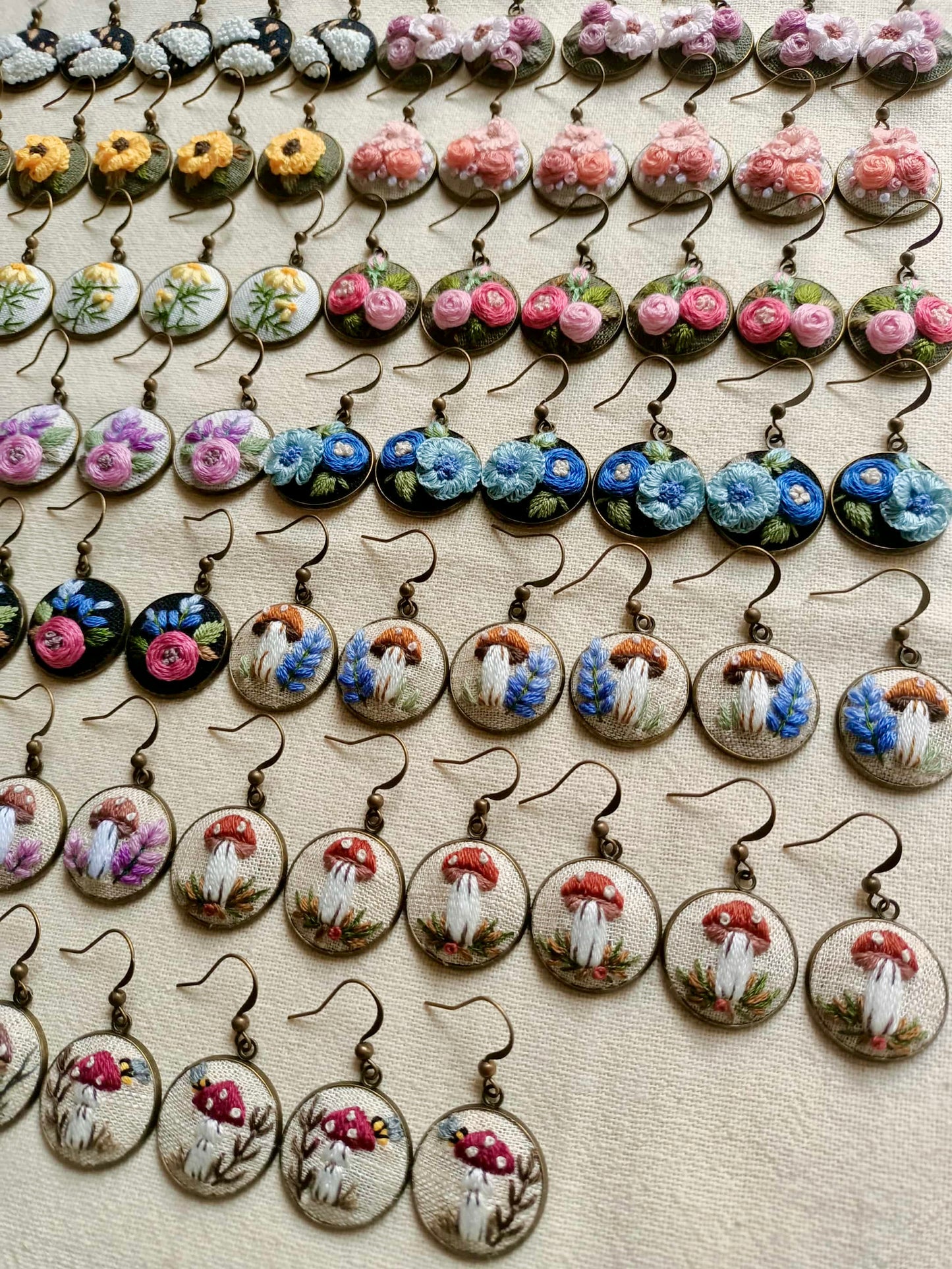 Mystery Embroidered Earrings