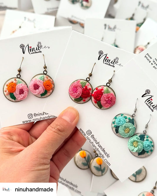 Earrings Embroidered: Live Reveal