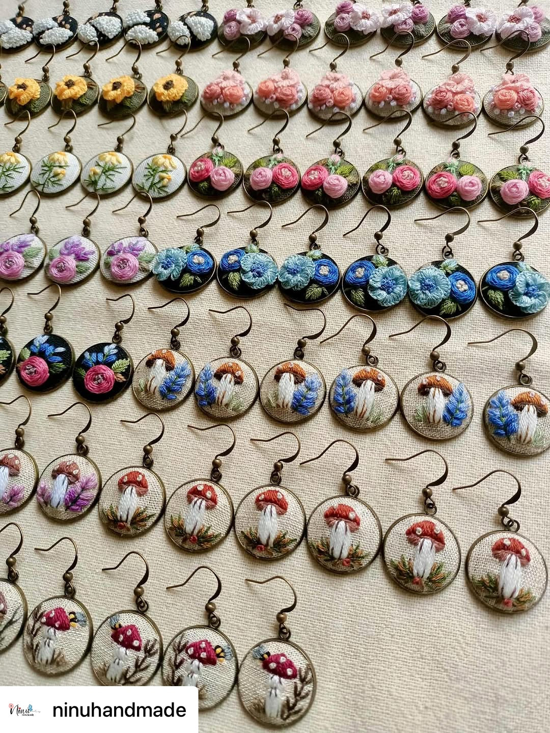 Earrings Embroidered: Live Reveal