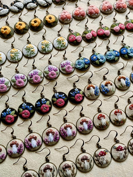 Mystery Embroidered Earrings