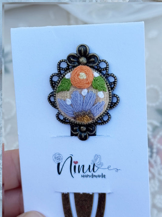 Embroidered Floral Bookmark
