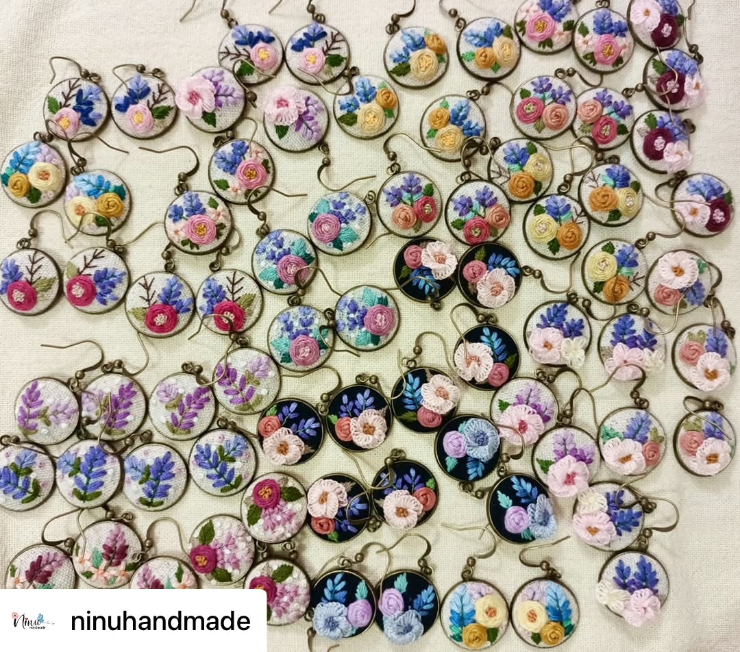 Mystery Embroidered Earrings