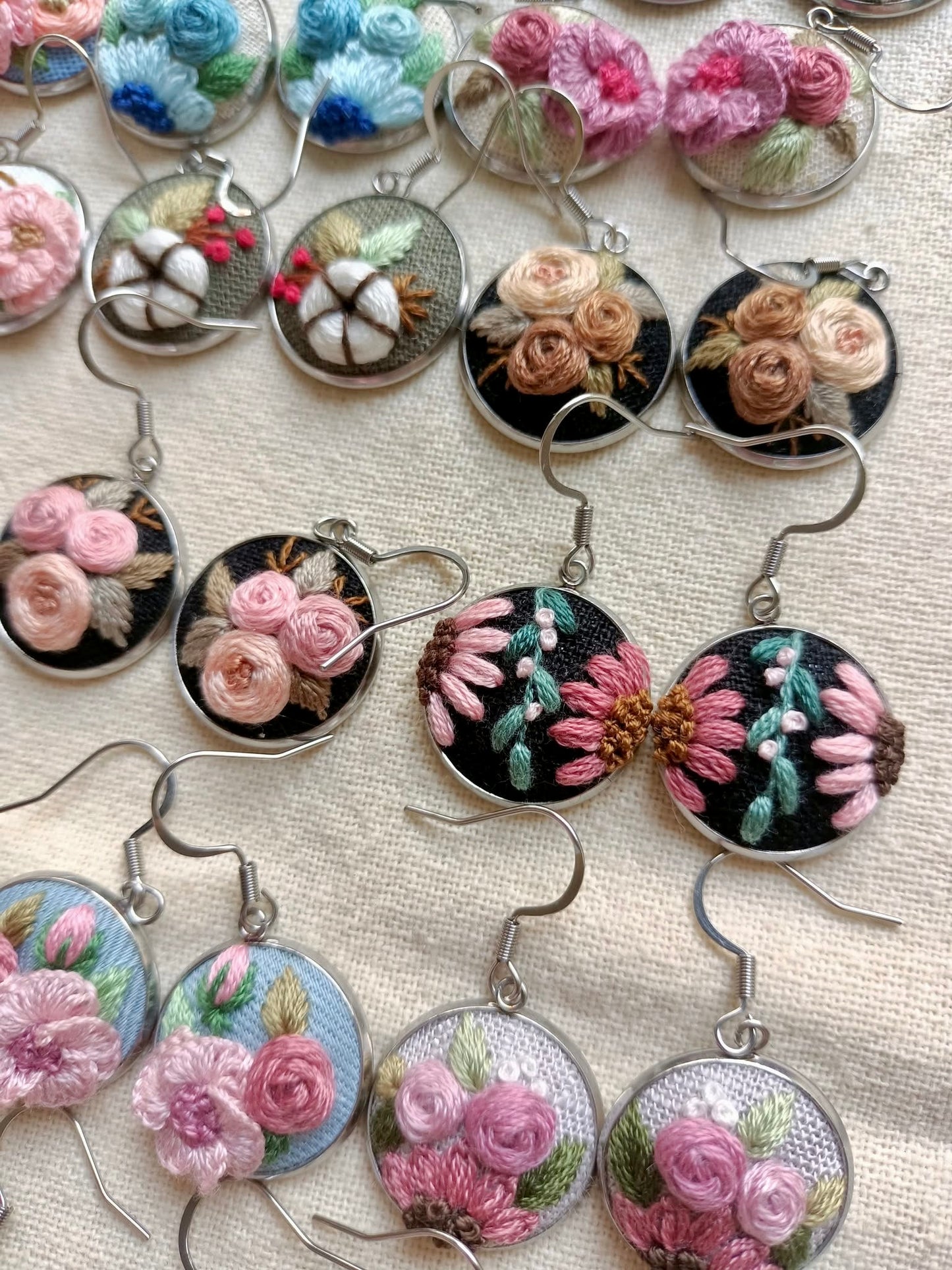 Mystery Embroidered Earrings