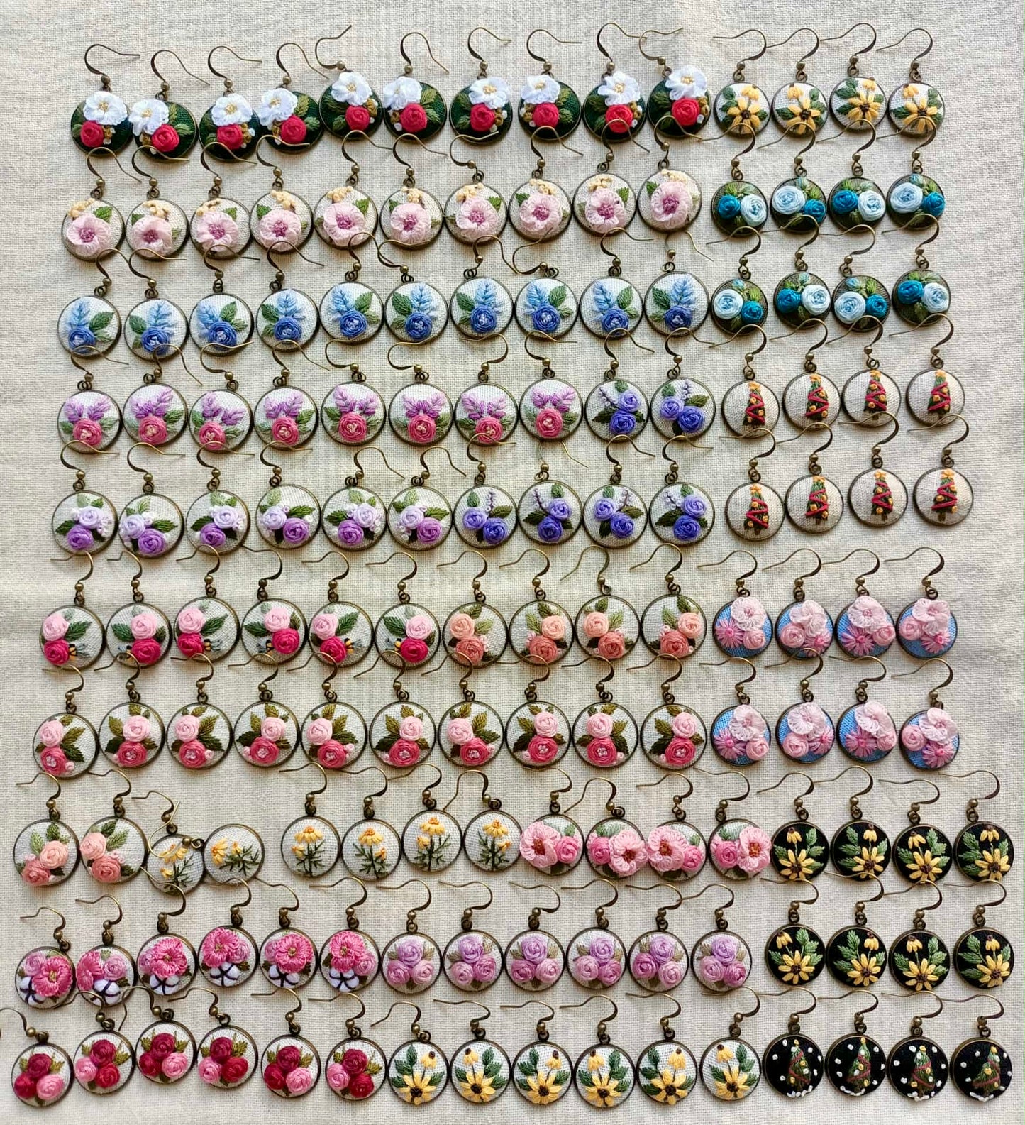 Mystery Embroidered Earrings